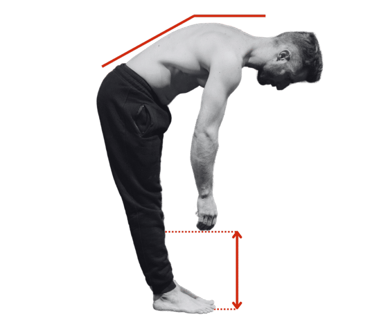 Skłon przed i po – efekt treningu mobilności z e-booka Zdrowy Skłon Krysian Izert